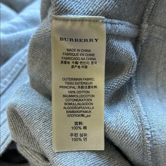 Burberry Brit Womens Short Sleeve Brit Graphic Sweatshirt Gray Logo Back Sz L - Picture 8 of 11
